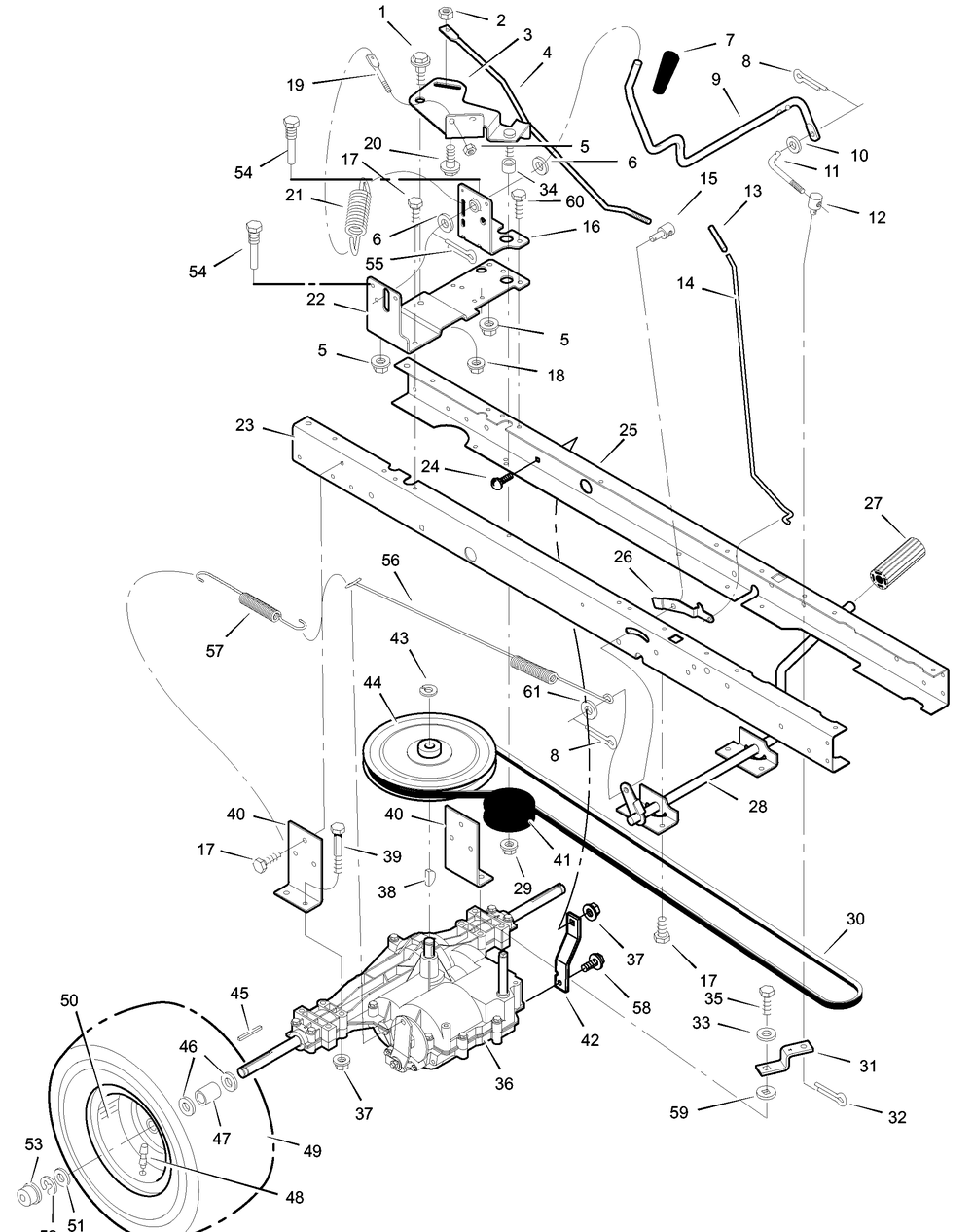 Motion Drive Diagram and Parts List for 405000X8A 2003 Briggs and Stratton Lawn Tractor